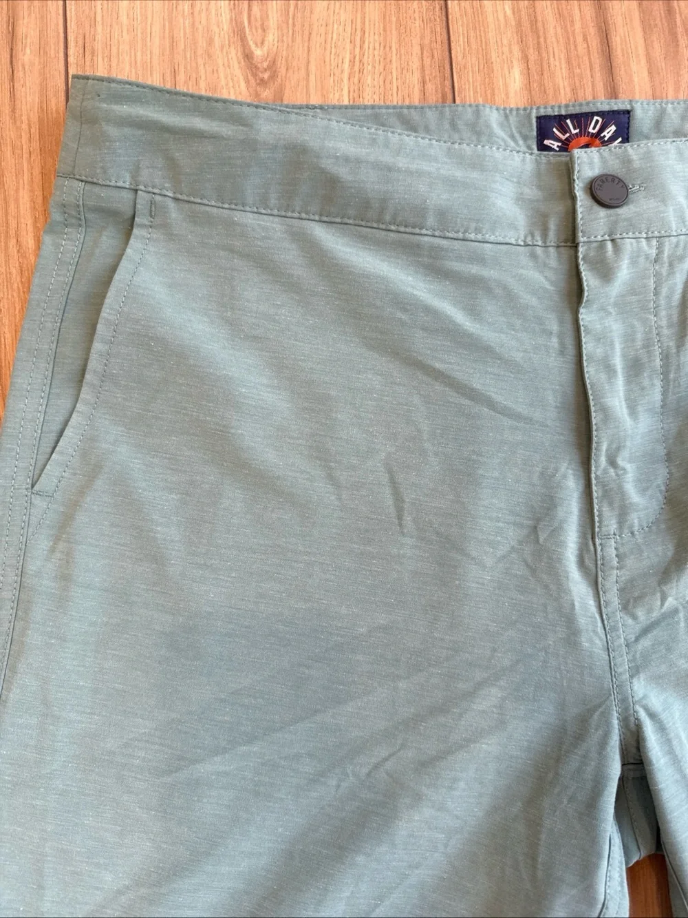 Faherty All Day Shorts Green Chino Drawstring Stretch Casual Size 36 9